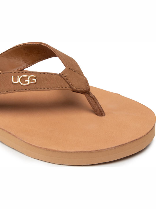 Tawney Leather Women's Flat Sandals in Brown Color