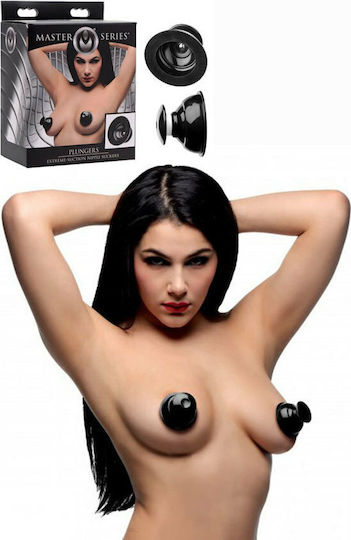 XR Master Series Plungers Nipple Suckers Black 2pcs