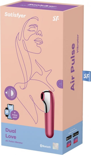 Satisfyer Dual Love Vibe & Sucker with Air Pulse Аспиратор Вагина с вибрация Red 1бр