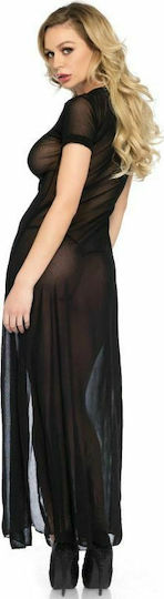 Leg Avenue High Slit Gown with String - Black