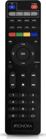 Sonora DVB T2-265 230-0047 Mpeg-4 Digital Receiver Full HD (1080p) with PVR (Record to USB) Function Connections SCART / HDMI / USB