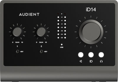 Audient Εξωτερική Επαγγελματική Κάρτα Ήχου iD14 MKII Συνδεσιμότητα USB για PC