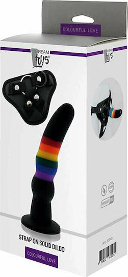Dream Toys Harness με Dildo 17cm σε Μαύρο Χρώμα