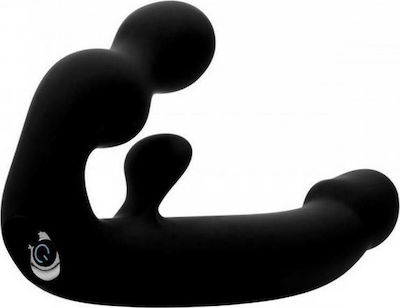 Strap U Tri-Volver Strapless Strap-on with Triple Dildo 21.60cm & Vibration Black