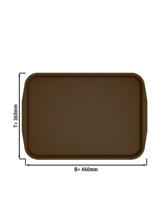 GGMgastro Rectangle Tray Non-Slip of Plastic In Brown Colour 46x36cm 1pcs