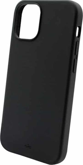 Puro Icon Soft Touch Back Cover Silicone Black (iPhone 12 Pro Max) IPC1267ICONBLK