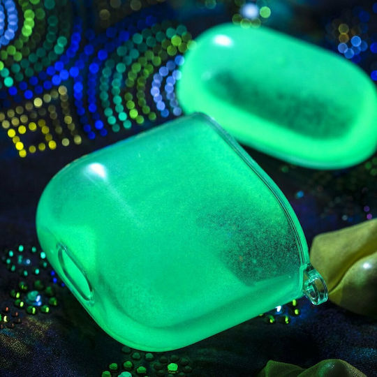 Kingxbar Galaxy Nightglow Luminescent Θήκη Σιλικόνης σε Κόκκινο χρώμα για Apple AirPods