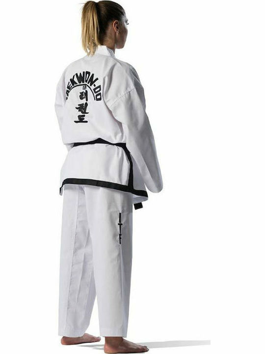 SMAI Black Belt Dobok Ribbed Добок за Текуондо Унисекс Бяла