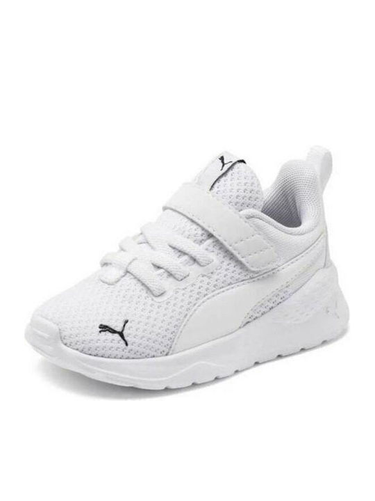 Anzarun Lite AC Kids Sports Shoes Running with Hoop & Loop Closure White