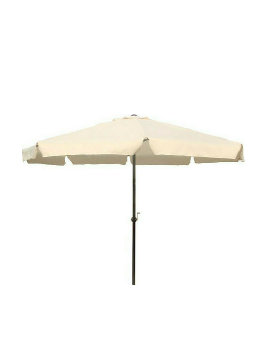 Round Aluminum Parasol 2005 Beige W3xH2.45m