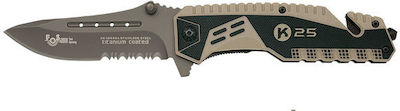 K25 Attraction 2 Pocket Knife Survival Beige with Blade made of Stainless Steel in Sheath