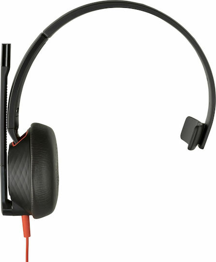 Poly Blackwire C5210 Monaural Over Ear Multimedia Ακουστικά με μικροφωνο και σύνδεση USB-A / 3.5mm Jack