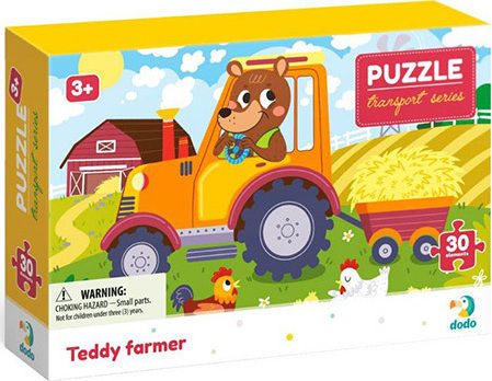Детски Пъзел Transport Series: Teddy Farmer за 3+ години+ Години 30бр Dodo