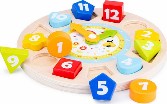 New Classic Toys Formensortierspiel Uhr mit Formen aus Holz für 24++ Monate