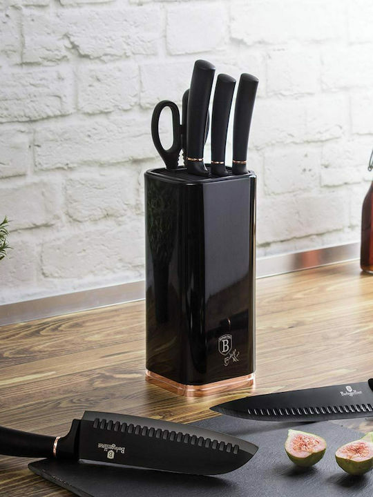 Berlinger Haus Black Rose Collection Knife Set with Block from Stainless Steel 20cm 7pcs