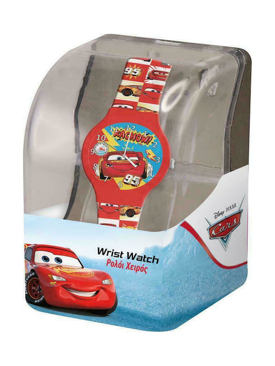 Diakakis Kids Analog Watch Cars with Rubber/Plastic Strap Red