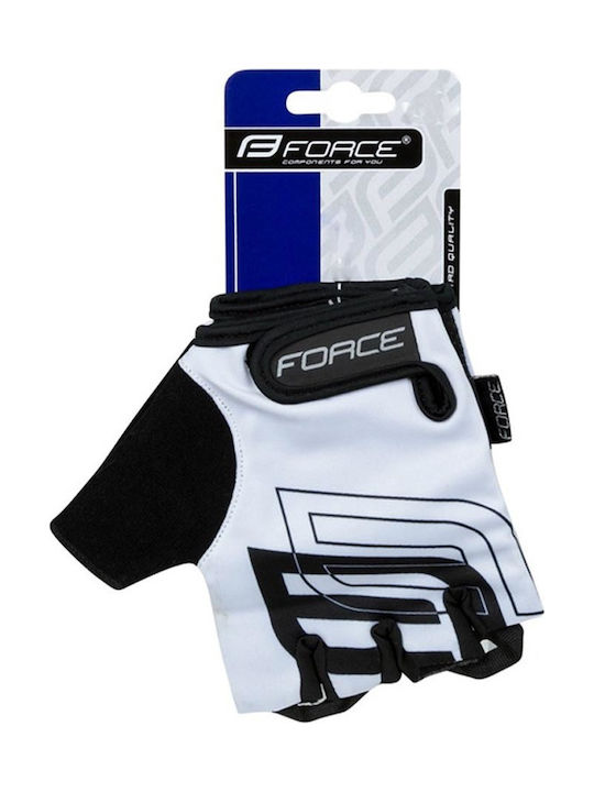 Force Unisex Adults Fingerless Gloves for Road Bike Sport White