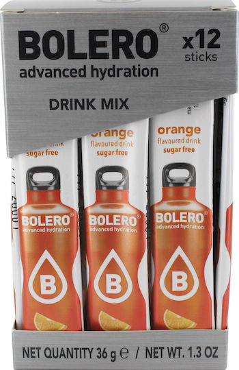 Bolero Χυμός σε Σκόνη 500ml σε Νερό Πορτοκάλι Χωρίς Προσθήκη Ζάχαρης 3gr 12τμχ