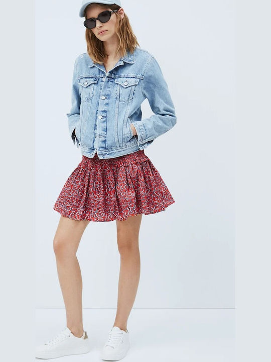 Dani High-waisted Mini Skirt Floral Burgundy