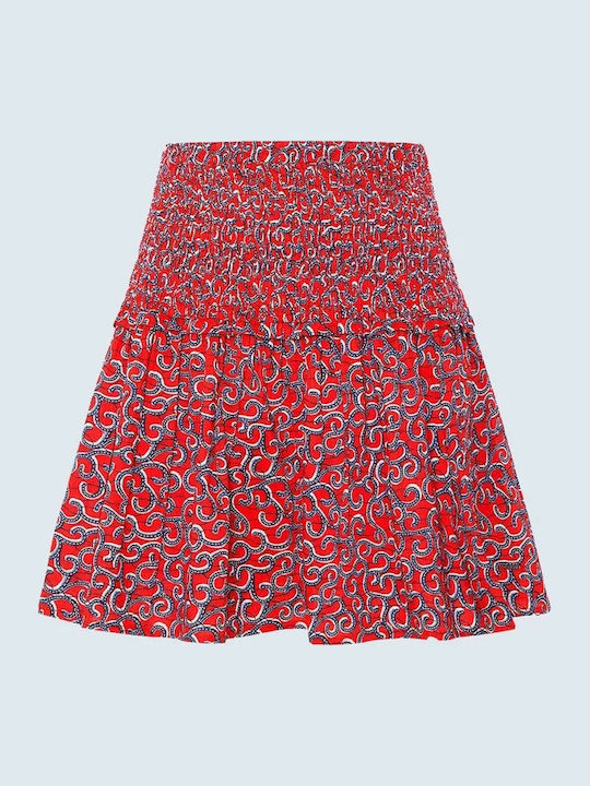 Dani High-waisted Mini Skirt Floral Burgundy