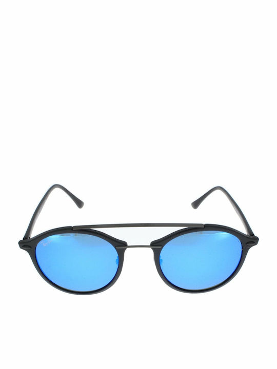Ray Ban Унисекс Слънчеви Очила с Черна Рамка и Сини Огледални Лещи
