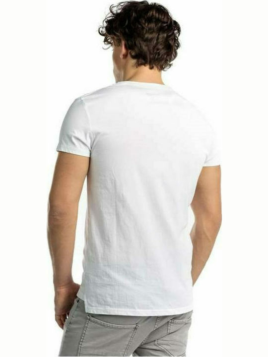 Devergo T-shirt Bărbătesc cu Mânecă Scurtă Alb 1D014007SS0105