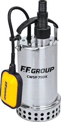 F.F. Group DWSP 1100X Inox Μονοφασική Αντλία Ακαθάρτων / Λυμάτων 1.5hp