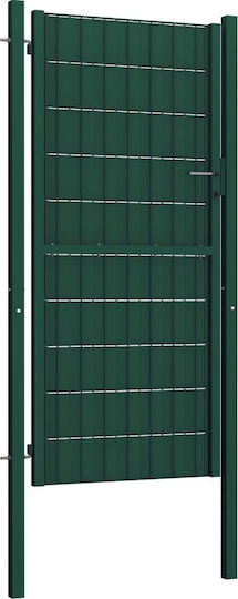 vidaXL Metal Fence Gate in Green Color 1.24x1.0m