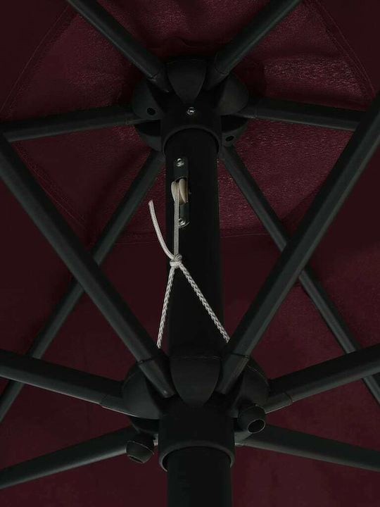 Round Aluminum Garden Parasol Burgundy Φ2.7m