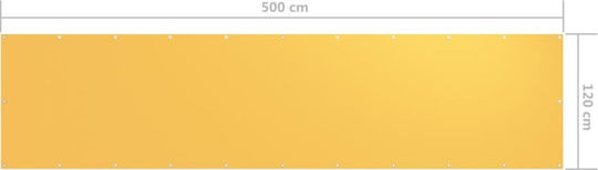 vidaXL Rectangular Shade Divider Yellow in Roll With Hoop & with PU Coating 1.2x5m made of Oxford fabric