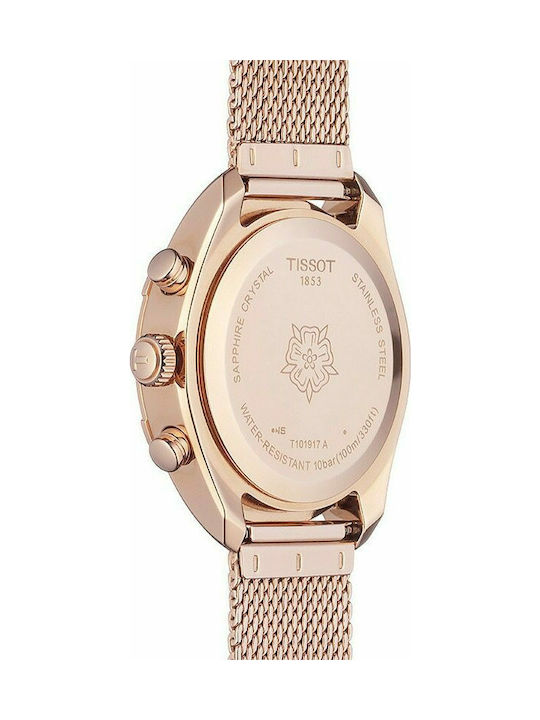 Tissot Ceas Dama 38mm Cronograf Cu Baterie Cu Brățară Din Oțel Inoxidabil Roz Aurie