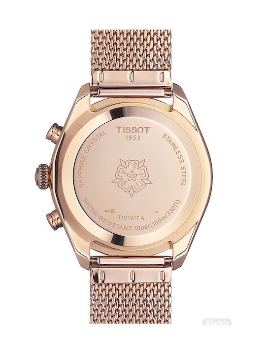 Tissot Ceas Dama 38mm Cronograf Cu Baterie Cu Brățară Din Oțel Inoxidabil Roz Aurie