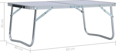 vidaXL Τραπέζι Αλουμινίου για Camping Πτυσσόμενο σε Βαλιτσάκι 60x40εκ. 40x60x26cm Λευκό