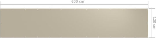 vidaXL Shade Divider on Roll Beige 1.2x6m made of Oxford fabric