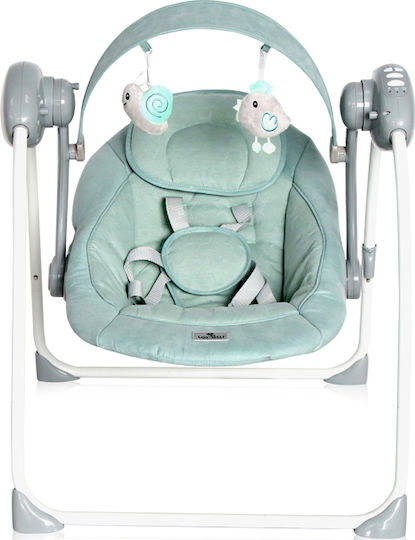 Lorelli Electric Baby Relax Swing Portofino with Music Frosty Green Stars for Child up to 9kg