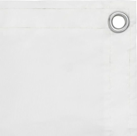 vidaXL Rectangular Shade Divider White in Roll With Hoop & with PU Coating 0.75x5m made of Oxford fabric
