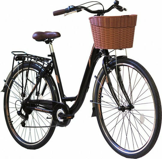 Alpina Stadt S 28" 2019 Schwarzes Fahrrad mit Geschwindigkeiten
