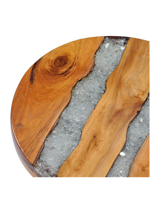 Rundes Beistelltisch aus Massivholz Braun M40xL40xH45cm