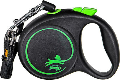 Flexi Foldable Dog Leash/Lead Strap Design XS Cord Black/Green in Green color 3m up to 8kg