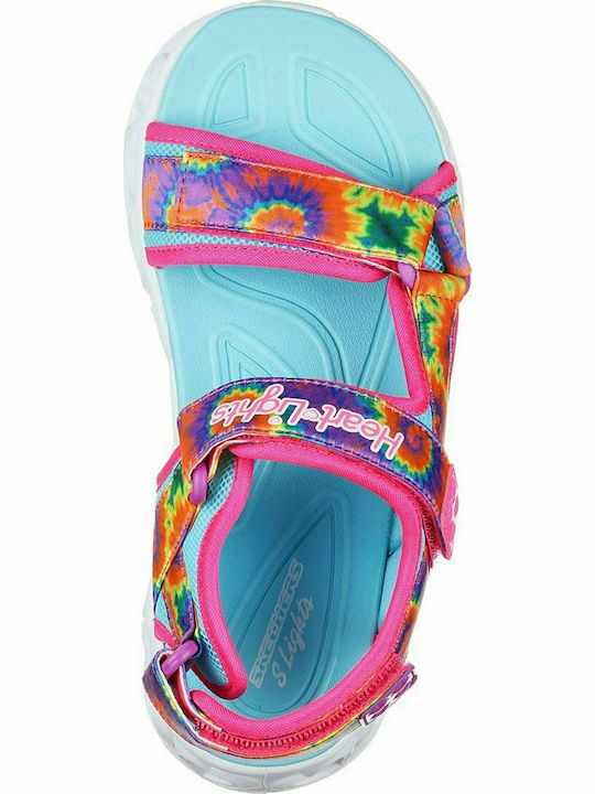 Papuci pentru copii Heart cu velcro și luminite Colorate