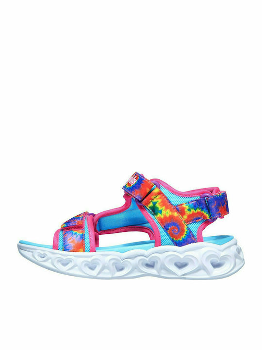 Papuci pentru copii Heart cu velcro și luminite Colorate
