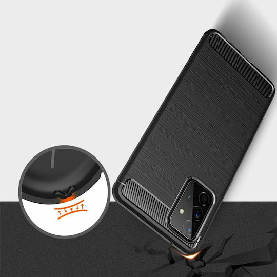 Tech-Protect Rugged Carbon Back Cover Σιλικόνης Μαύρο (Galaxy A72)