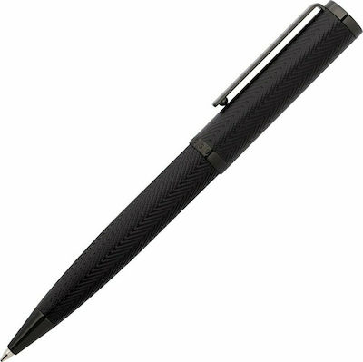 Hugo Boss Formation Herringbone Gun Pen Ballpoint with Blue Ink