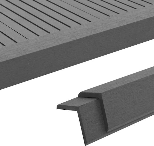 vidaXL Deck Ecke für Gartenboden aus WPC 170x4.5cm 5Stück 170cm