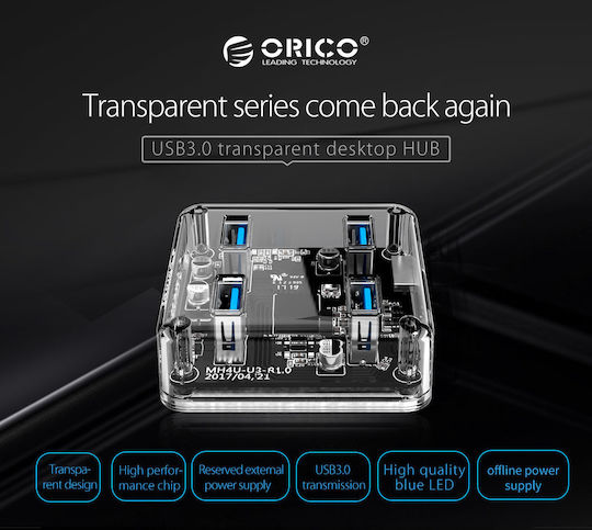 Orico MH4U-U3 Hub 4 Ports USB 3.0 with USB-A Connection White