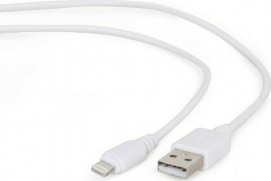Gembird Regular USB to Lightning Cable Λευκό 2m (CC-USB2-AMLM-2M-W)