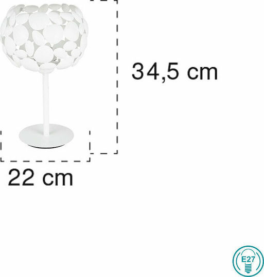 Fan Europe Metal Table Lamp for E27 Socket with White Shade and Base