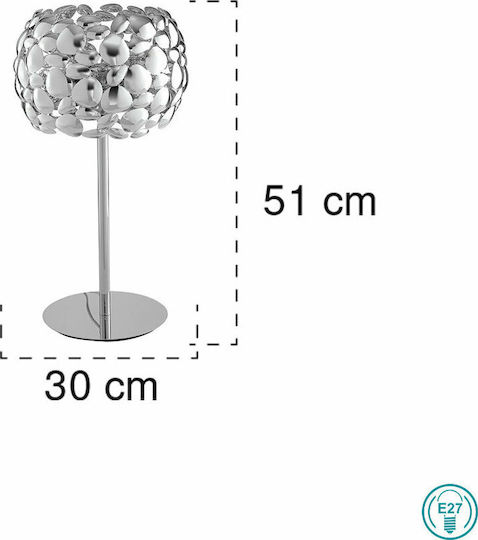 Fan Europe Metal Table Lamp for Socket E27 with Silver Shade and Base