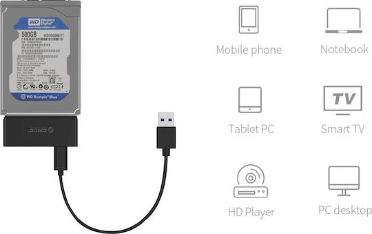 Orico Orico SATA to USB 3.0 Adapter for 2.5 Inch HDD SSD 20UTS 5Gbps Black