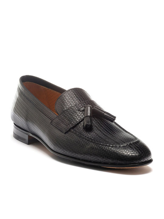 Perlamoda Men's Leather Loafers Black